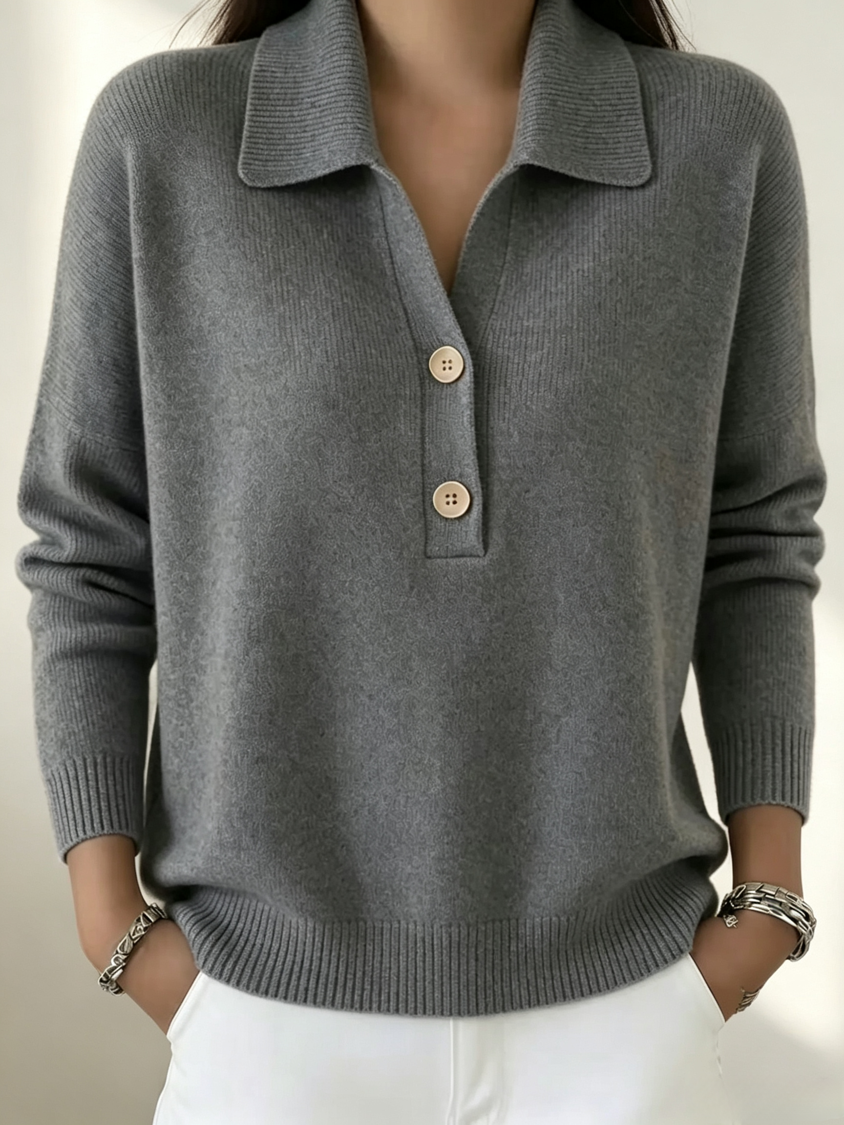 FALL SALEš„ Women's V-neck Cashmere Sweater