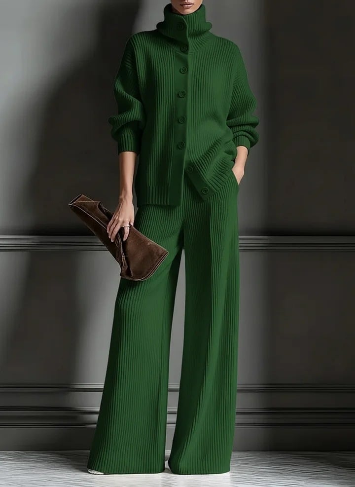 Women's Cozy Cardigan Sweater and Pants Two-Piece Set