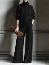 Women's Cozy Cardigan Sweater and Pants Two-Piece Set